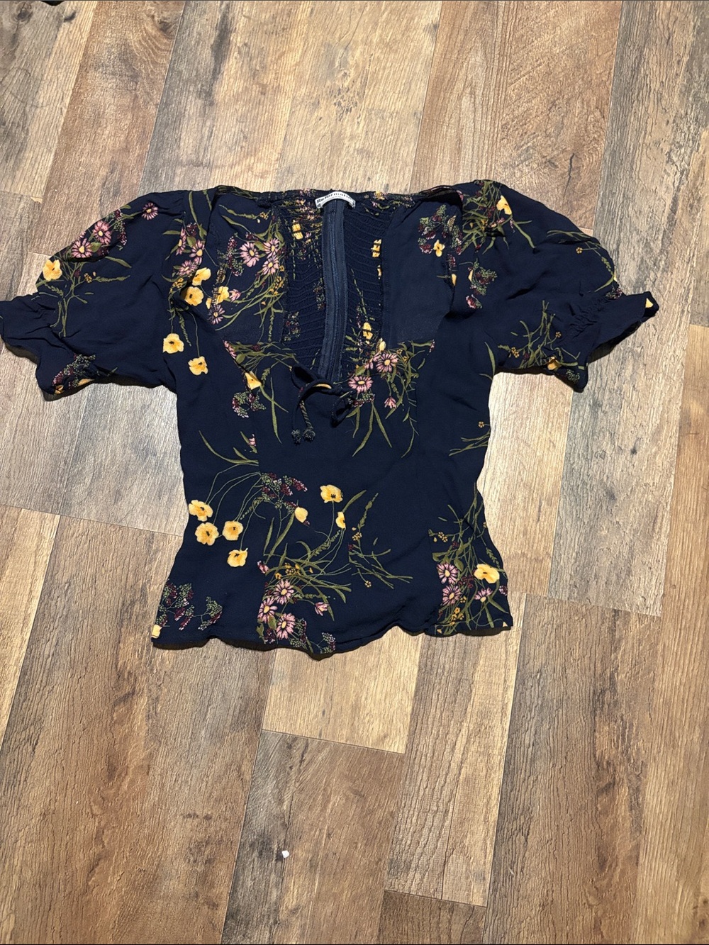 Reformation Floral Puff Sleeve Blouse